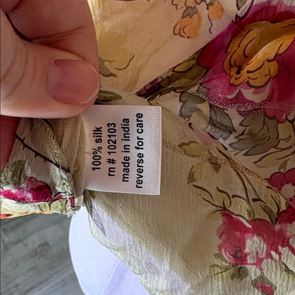 [Mint] Floral Silk Halter Blouse - Size 4 NWT - Picture 6 of 6